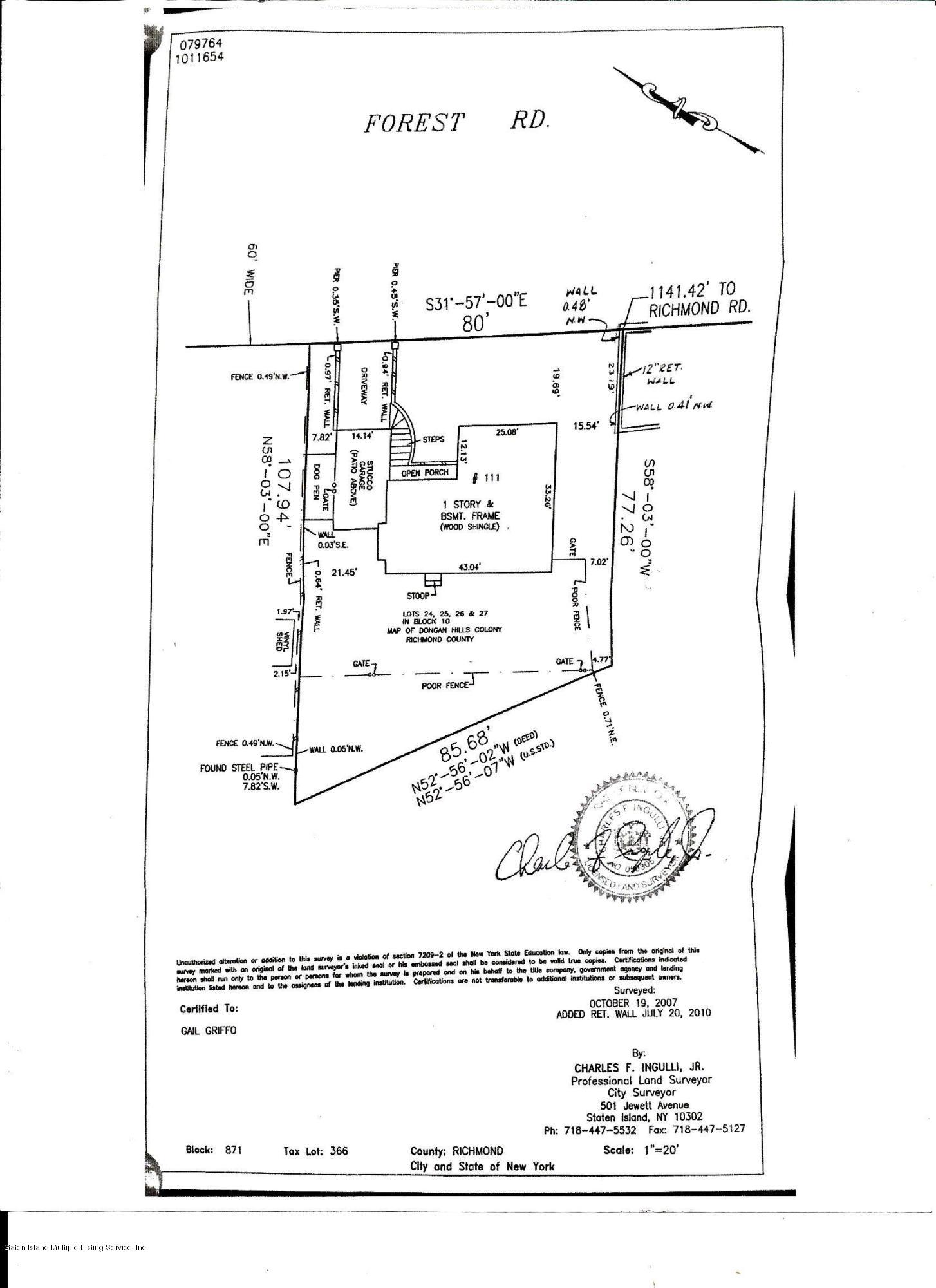 111 Forest Road Staten Island, NY 10304 - Photo 21 of 21 111 FOREST RD SURVEY