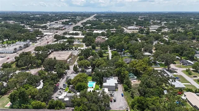 an aerial view of a city with lots of residential buildings