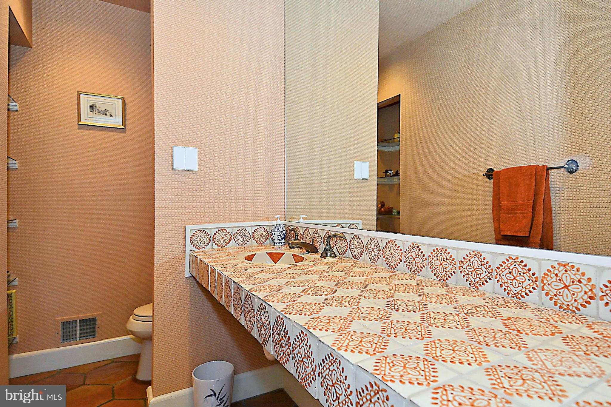 10020 Ormond Road Potomac, MD 20854 - Photo 16 of 30 Formal Powder Room has Hand made Tiles