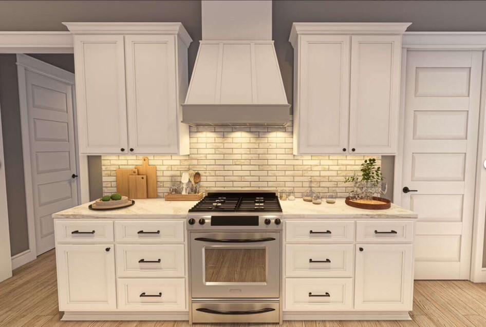 948 Jones Road New Waverly, TX 77358 - Photo 4 of 9 a kitchen with white cabinets and appliances