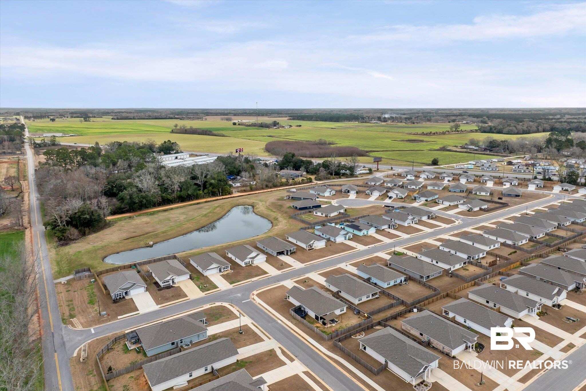 17041 Muse Street Loxley, AL 36551 - Photo 36 of 44 Aerial view of residential area featuring a large body of water