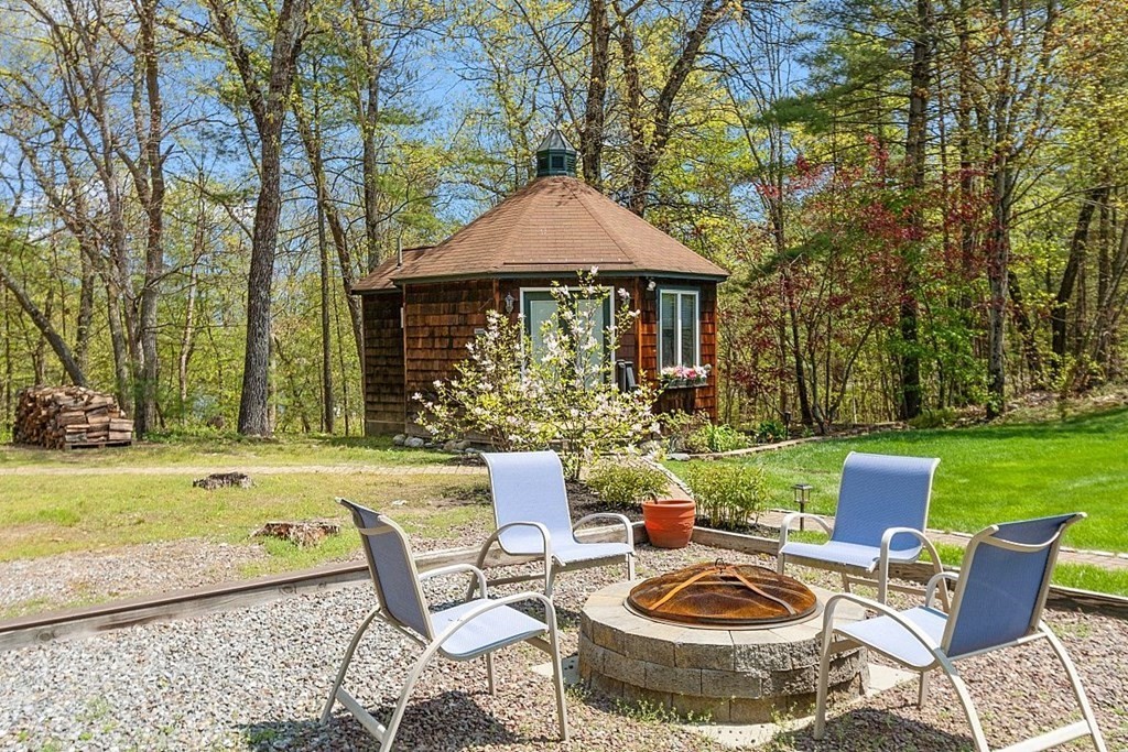793 Reservoir Road Lunenburg, MA 01462 - Photo 30 of 39 a view of a patio with couches chairs and a fire pit