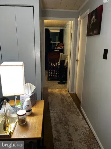 a dining room with furniture