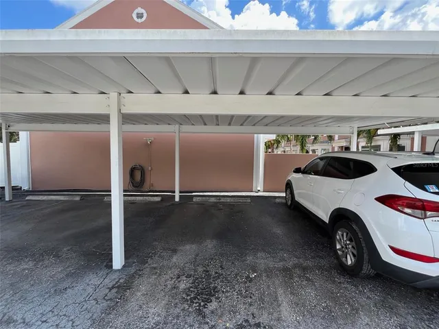 a car is parked in a garage