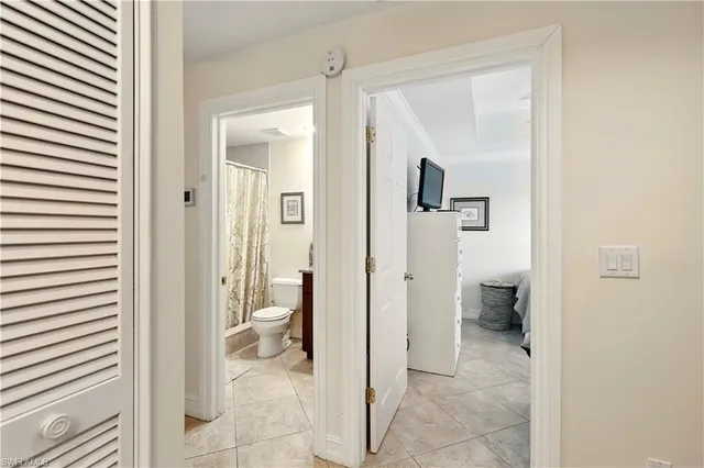 a view of a bathroom from a bathroom