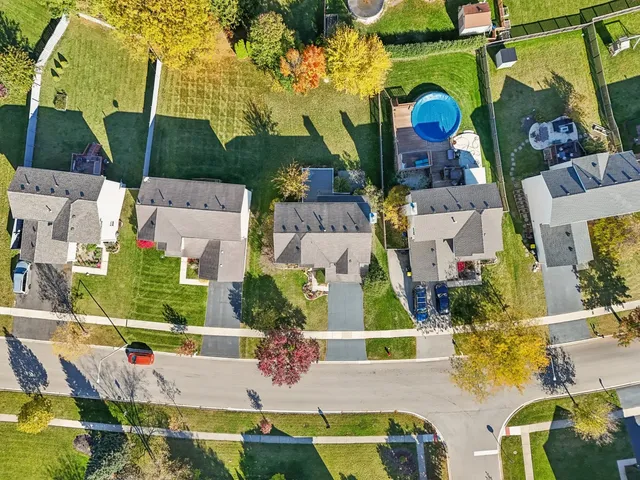 an aerial view of multiple house
