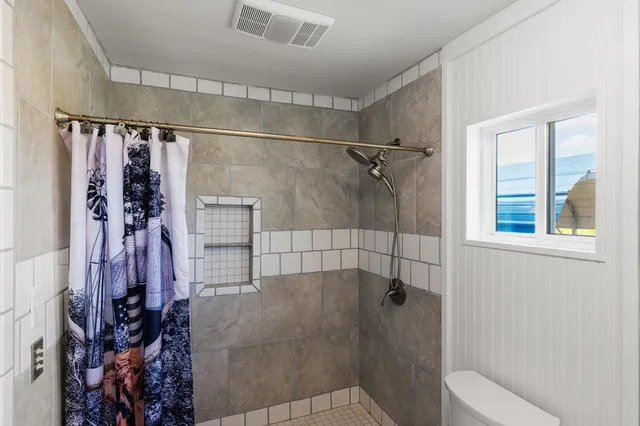 a bathroom with a shower