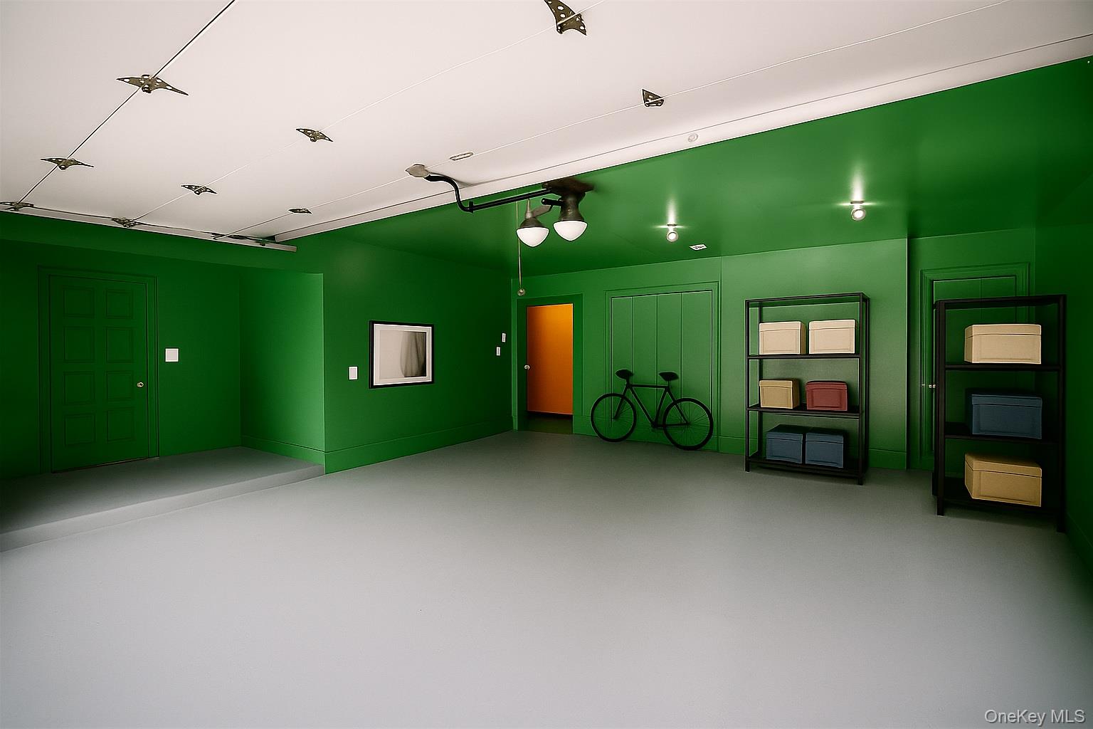 285 Goff Road Livingston Manor, NY 12758 - Photo 22 of 24 a view of a livingroom with a fireplace and a projector