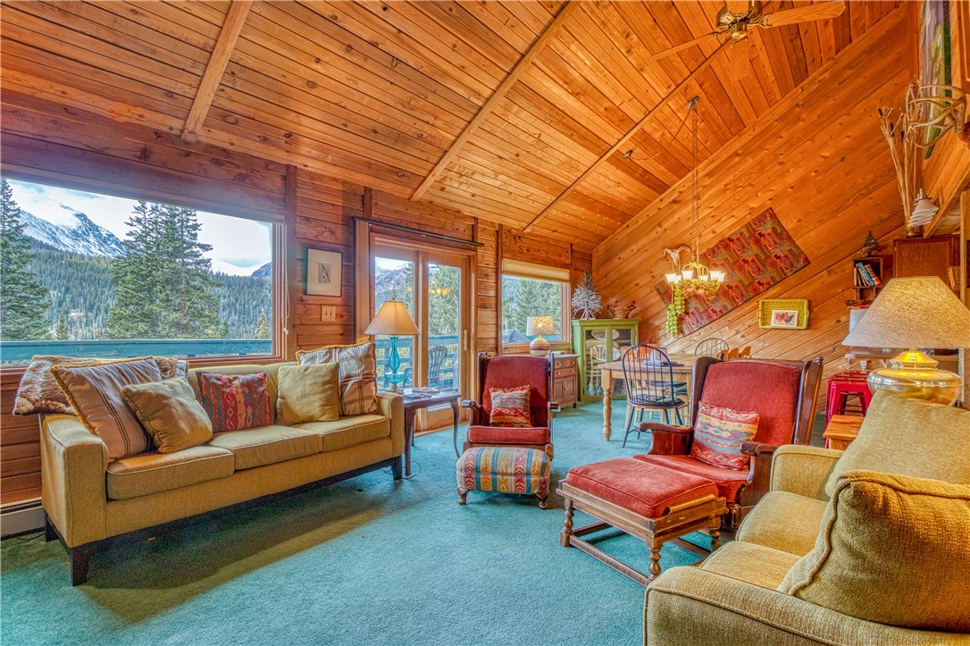 874 Range Road Breckenridge, CO 80424 - Photo 4 of 34 Ceilings really enhance the cozy, rustic feel and the indoors and outdoors wrap beautifully!