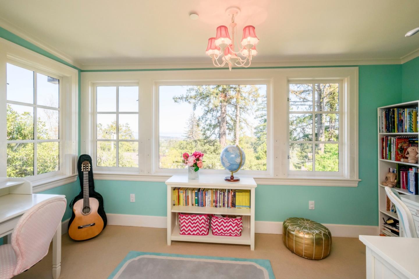 426 El Arroyo Road Hillsborough, CA 94010 - Photo 31 of 50 a bedroom with furniture and a window
