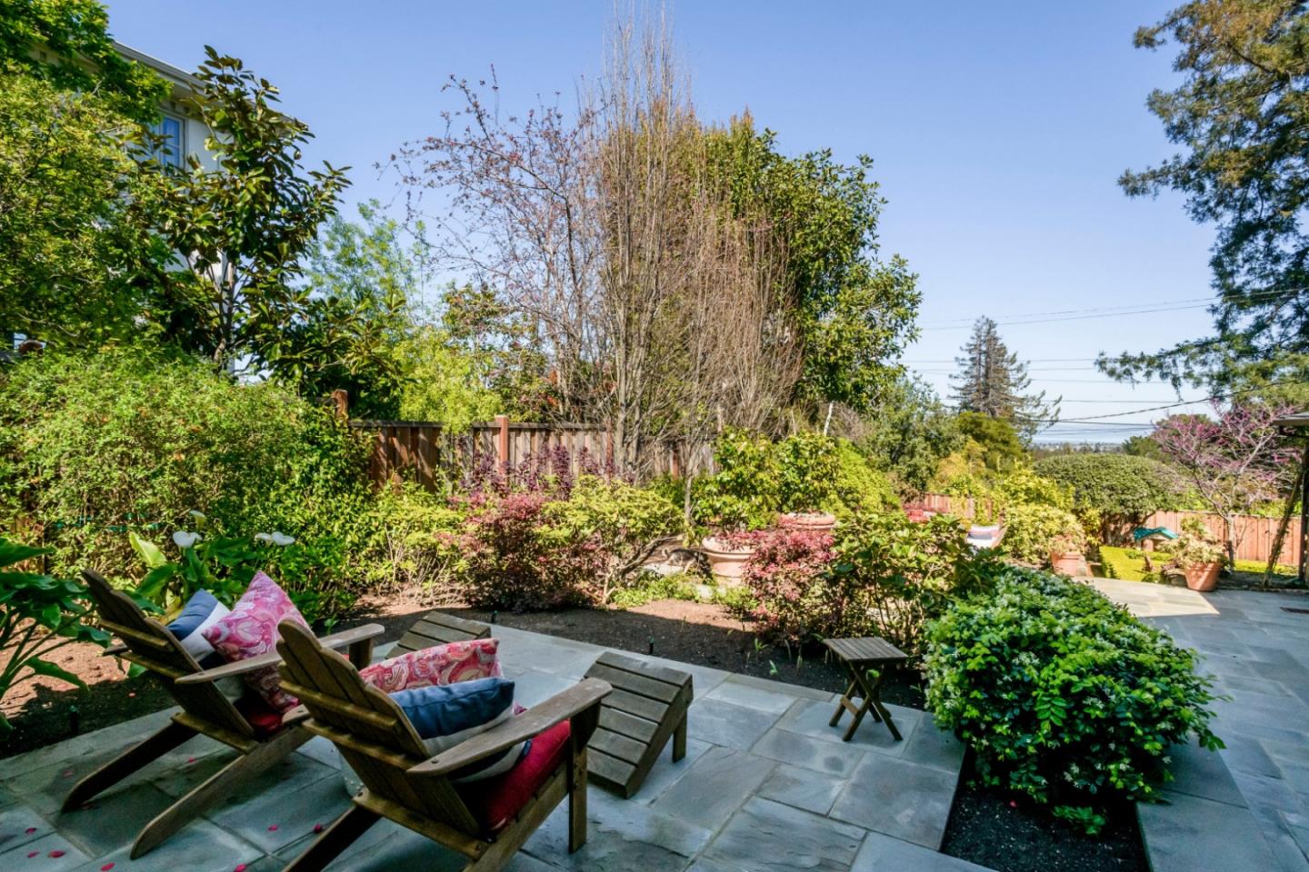 426 El Arroyo Road Hillsborough, CA 94010 - Photo 38 of 50 a outdoor living space with furniture and a potted plant