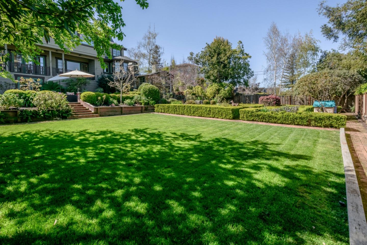 426 El Arroyo Road Hillsborough, CA 94010 - Photo 49 of 50 a view of a backyard with plants and trees