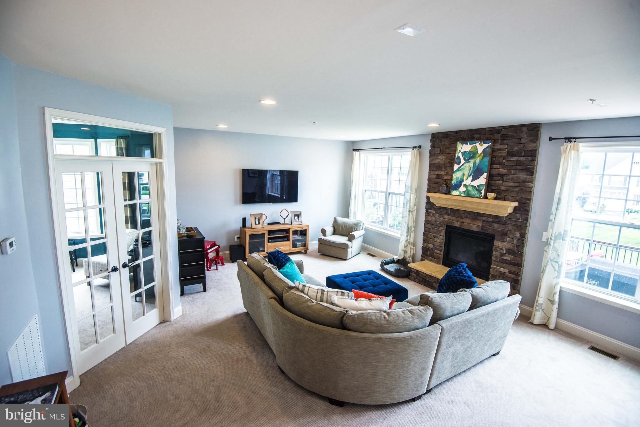 2372 Sweet Meadow Road Baltimore, MD 21209 - Photo 12 of 30 Family Room - Floor to Ceiling Stone Fireplace