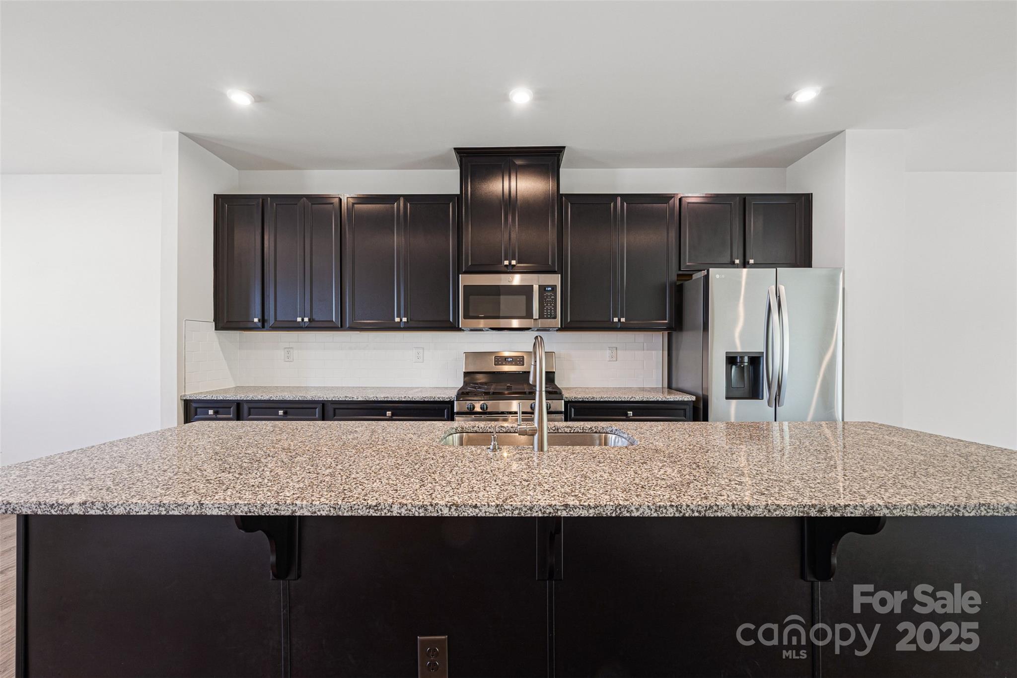 2040 Dornoch Road Tega Cay, SC 29708 - Photo 6 of 30 a kitchen with stainless steel appliances granite countertop a sink refrigerator and cabinets