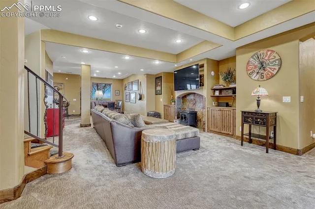 a view of a dining area with furniture