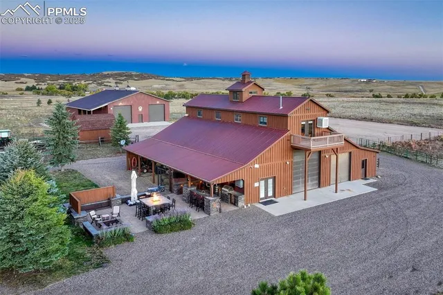 an aerial view of a house