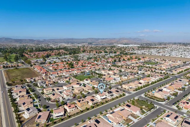 an aerial view of a city