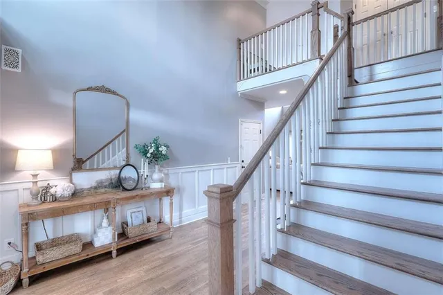 a living room with furniture