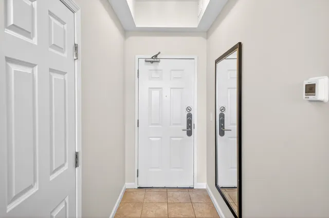 a view of an entrance door