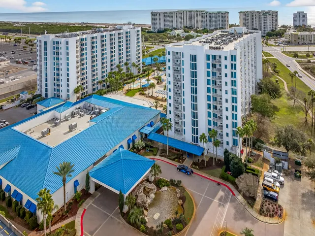 a view of a city with tall buildings