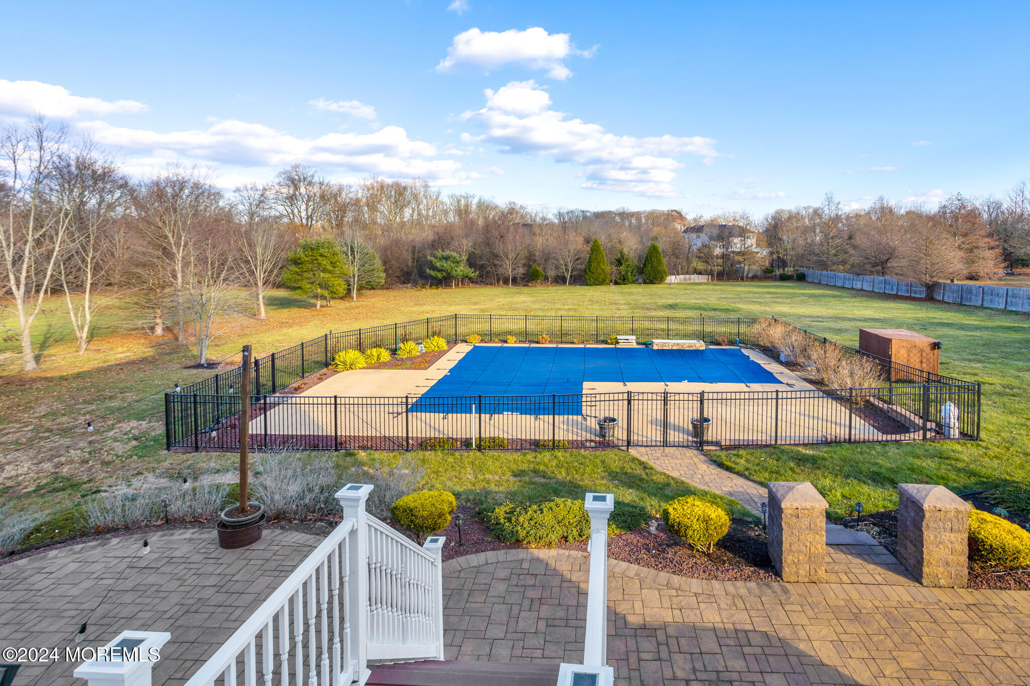 115 Holmes Mill Road Cream Ridge, NJ 08514 - Photo 45 of 49 a view of swimming pool with seating area and furniture