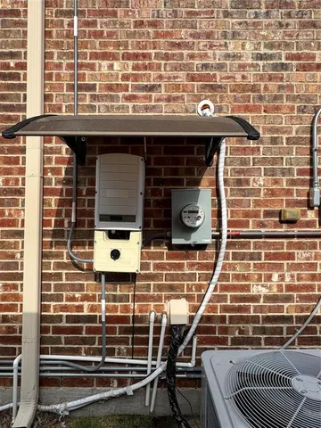 a patio with garden area