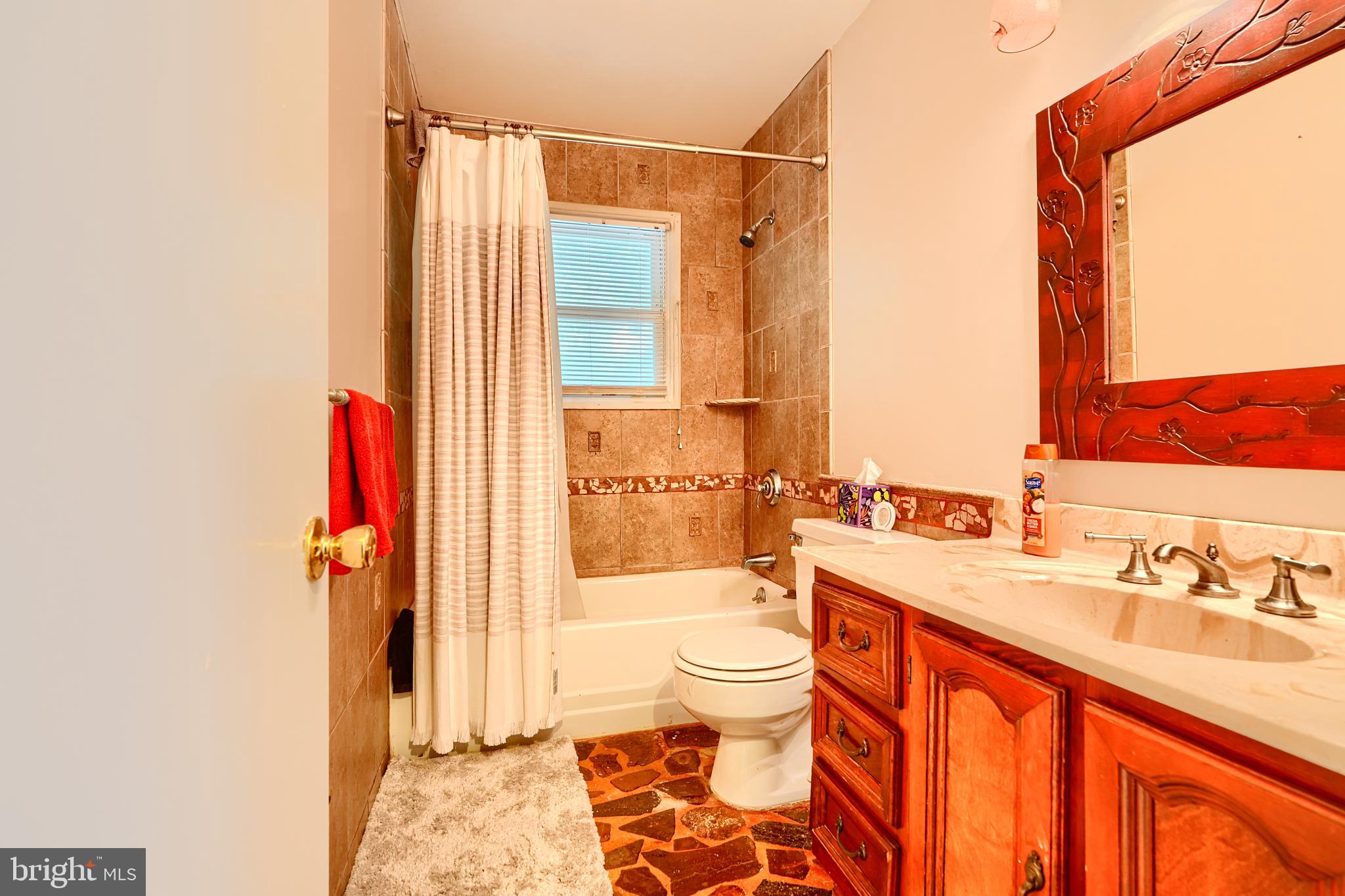 6065 Poplar Road St. Leonard, MD 20685 - Photo 31 of 50 a bathroom with a sink a toilet and shower