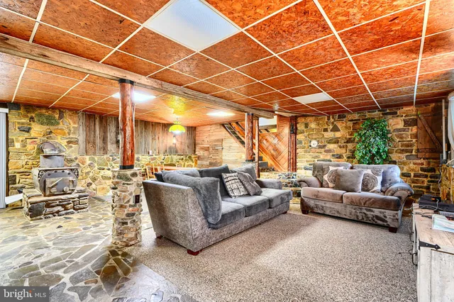 a living room with furniture