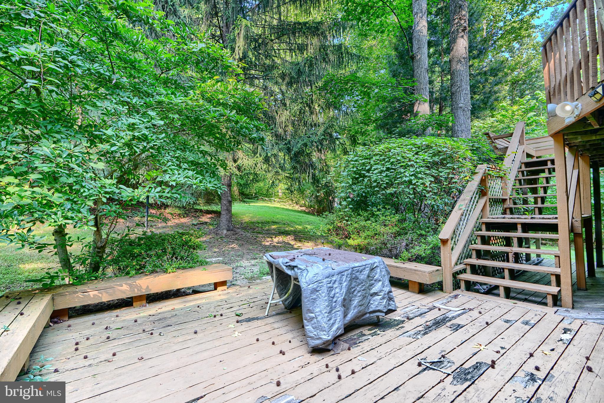 6065 Poplar Road St. Leonard, MD 20685 - Photo 4 of 50 a wooden bench sitting next to a yard