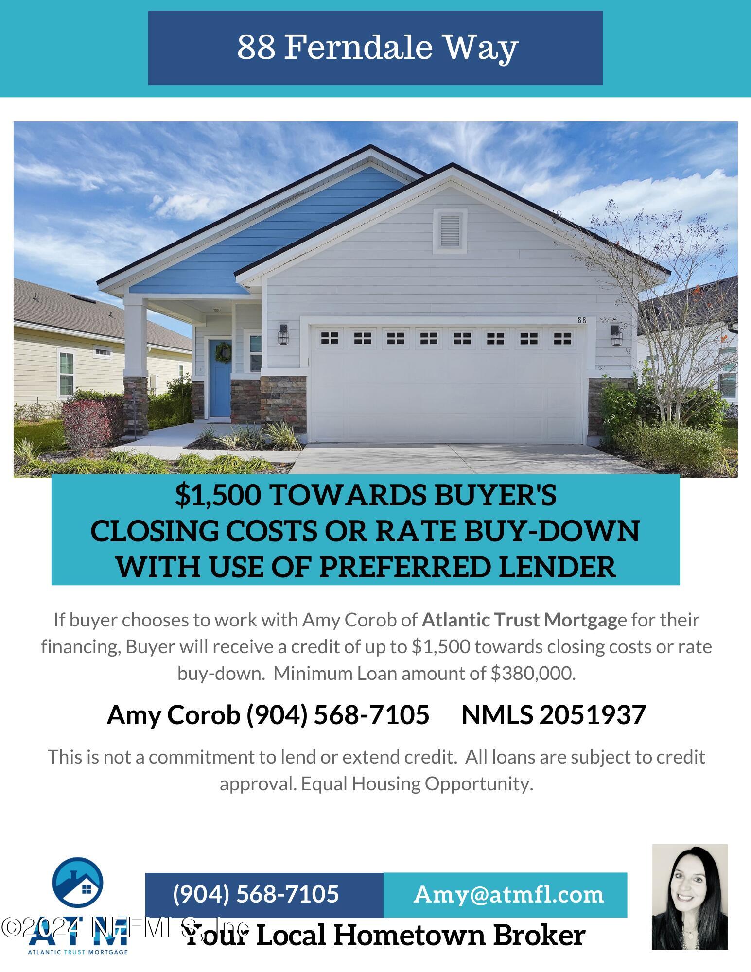 88 Ferndale Way St. Augustine, FL 32092 - Photo 34 of 56 Closing Costs Incentive