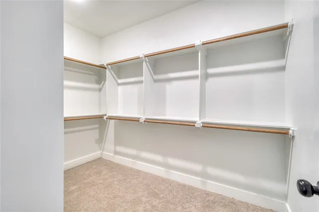 a view of an empty walk in closet