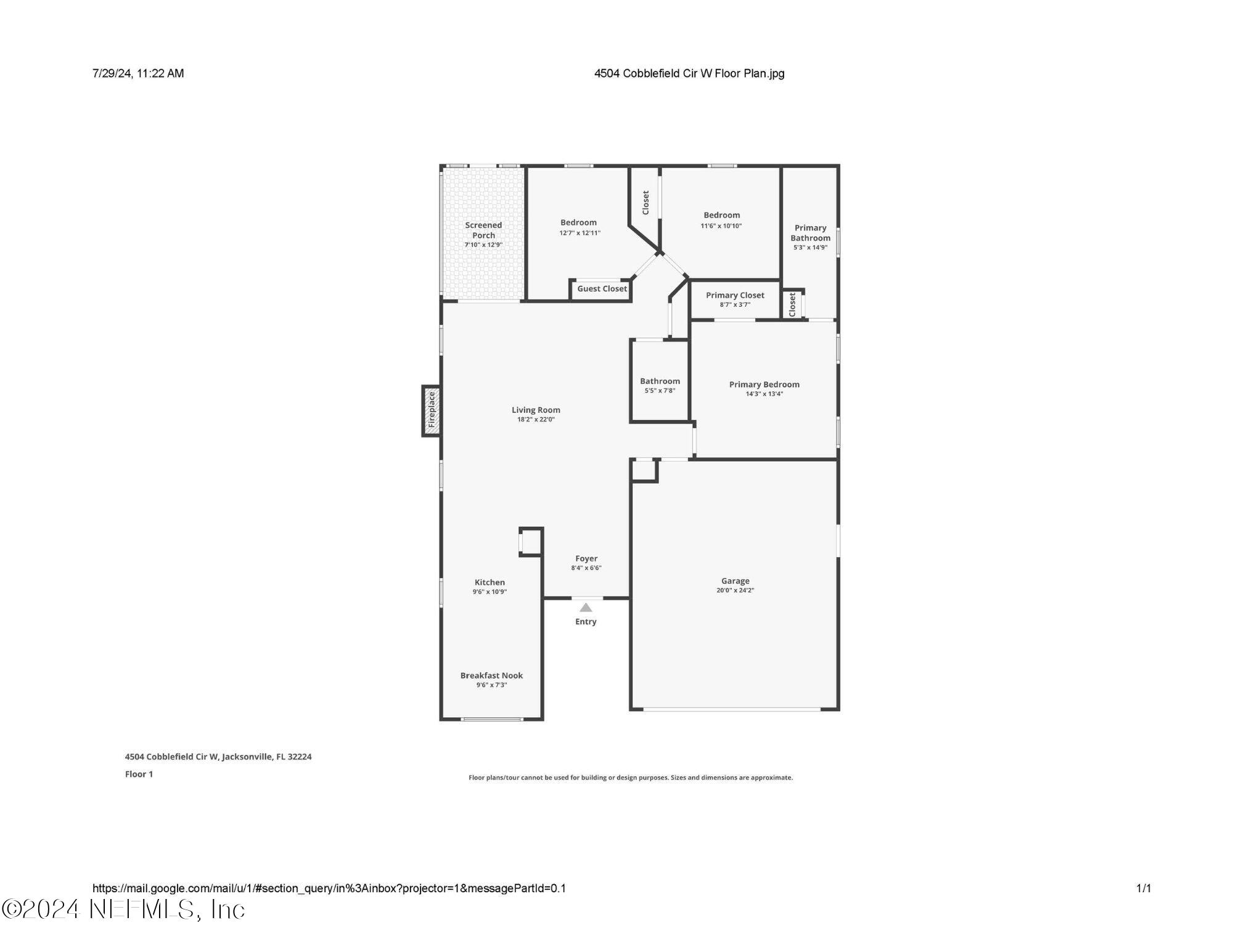 4504 Cobblefield Circle West Jacksonville, FL 32224 - Photo 22 of 22 Floor Plan