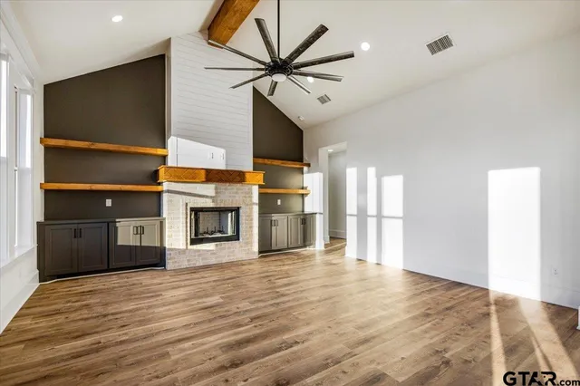 a view of a livingroom with a flat screen tv