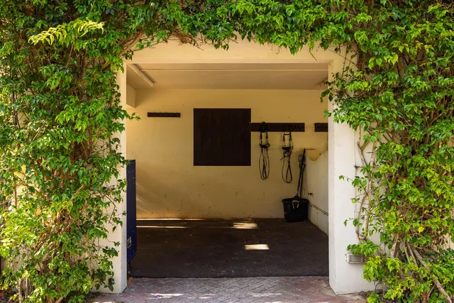 a view of a porch with furniture and a yard
