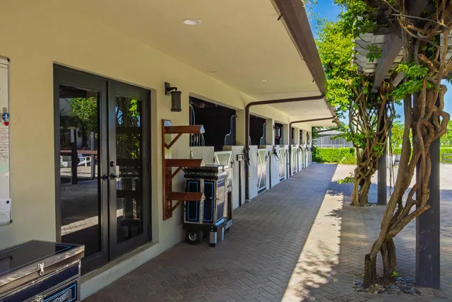 an aerial view of a house with a garden and swimming pool