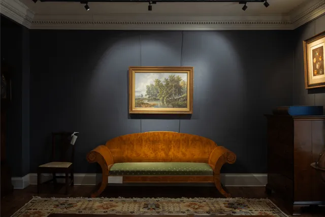 a view of living room with wooden floor