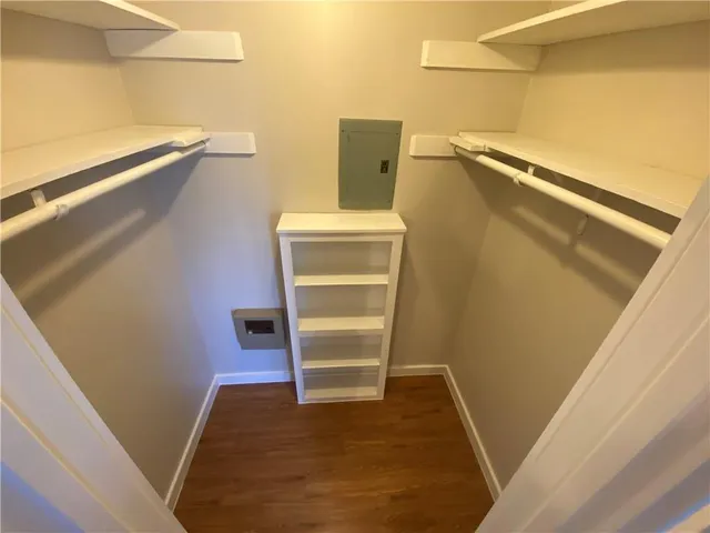 a view of a building with a street