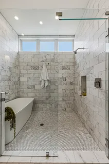 a bathroom with a shower