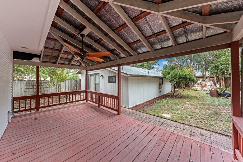 1209 Park Street Kerrville, TX 78028 - Photo 19 of 28 a view of a porch with wooden floor