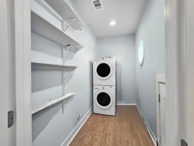 a room with a washer and dryer