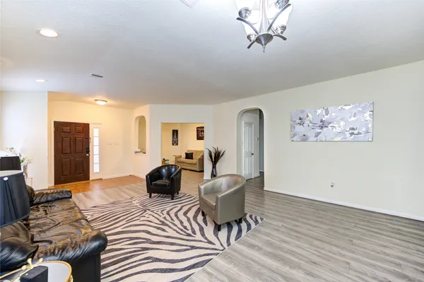 a living room with furniture