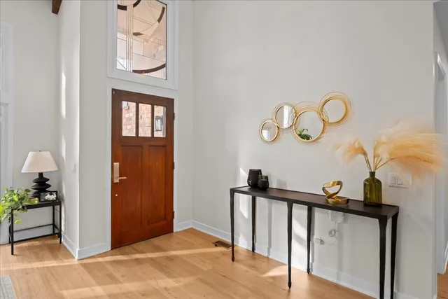 a view of a hallway with entryway