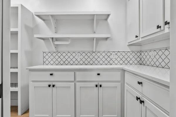 a view of white cabinets