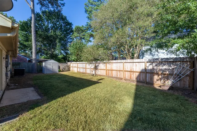 a view of a backyard with garden