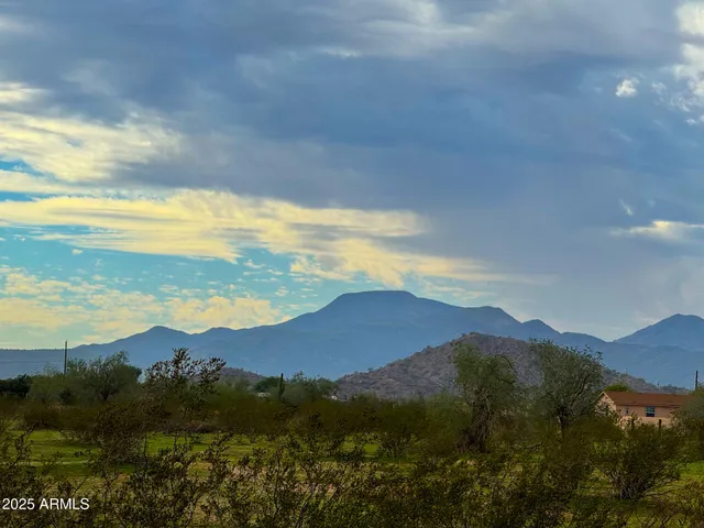 an aerial view of residential house and green space