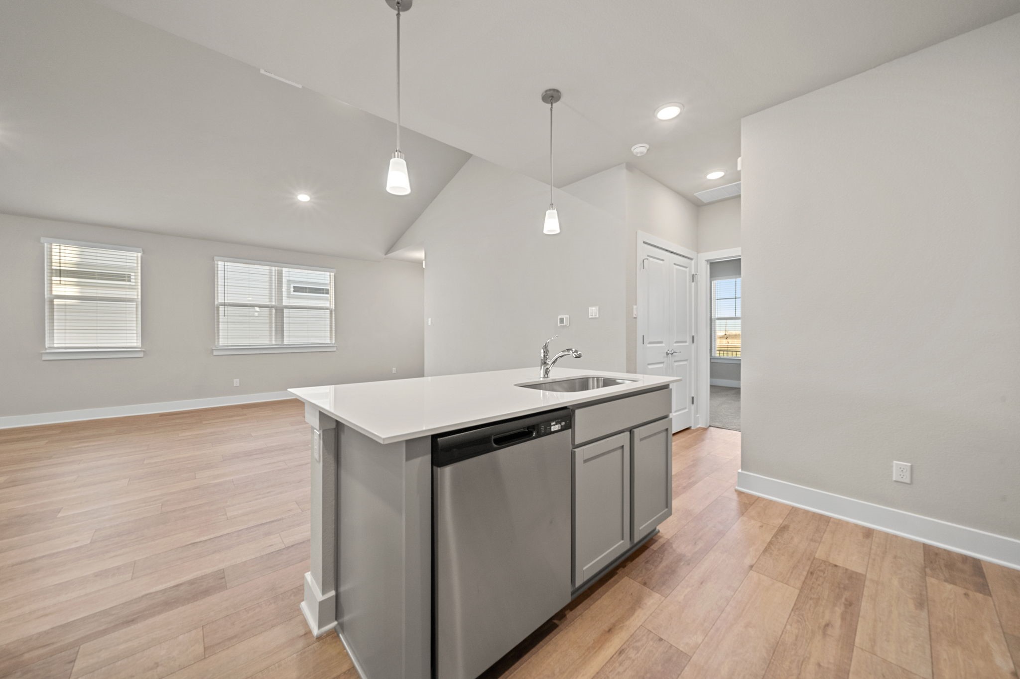 219 Pinnacle Lane Kyle, TX 78640 - Photo 19 of 20 a kitchen with a sink and wooden floor