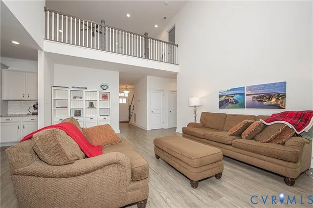 a living room with furniture