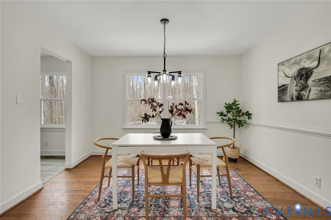 16430 St Peters Church Road Montpelier, VA 23192 - Photo 14 of 30 a dining room with furniture potted plants and wooden floor
