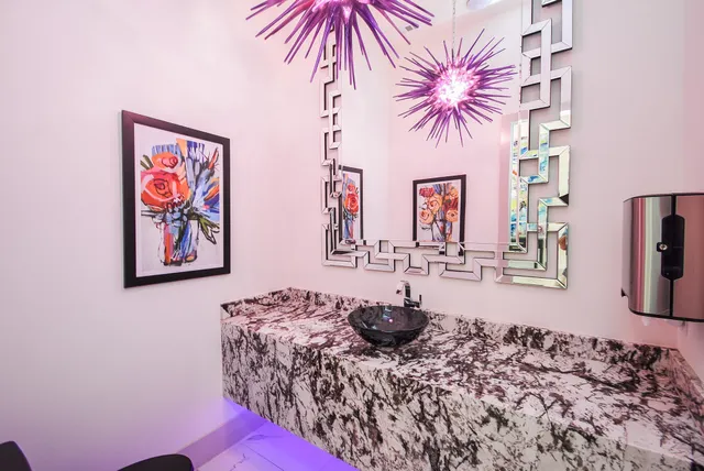 a utility room with cabinets