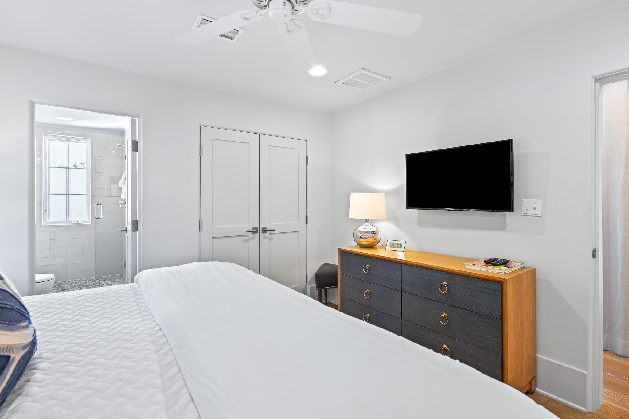 188 Round Road Inlet Beach, FL 32461 - Photo 49 of 98 a bedroom with a bed and a flat screen tv
